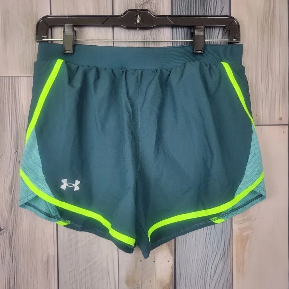 Under Armour Heatgear Loose Green Blue Athletic Shorts Size Small